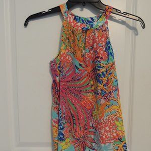 NWT Lilly Pulitzer Sz XS Rogan Top Fishing For Compliments Halter Top Silk